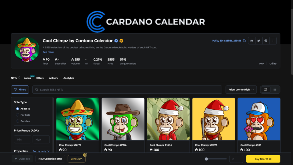 Cardano NFT calendar, cardano calender​​, cardano nft drop calendar​, cardano nft minting calendar​, cardano epoch countdown | Ada Pulse 